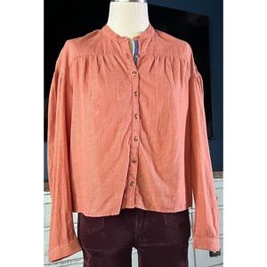 Anthropologie Pilcro Buttondown Peasant Shirt XS